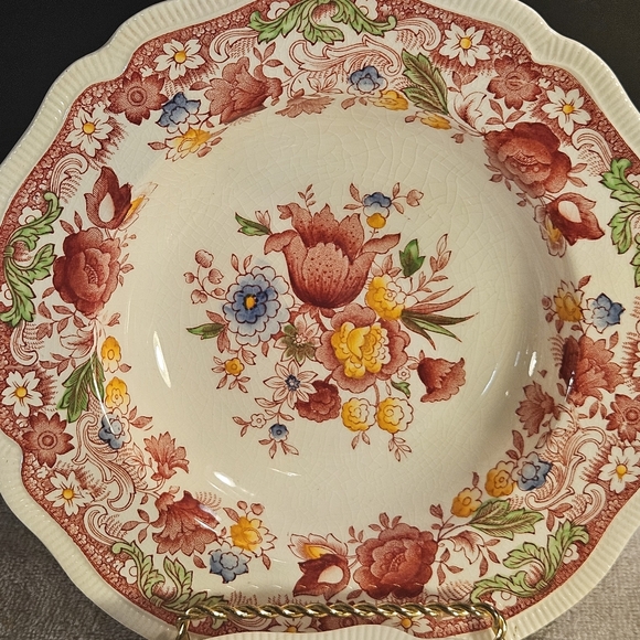 Vintage Johnson Brother* Dorchester England* 2 Salad 8" Bowls" Pink Floral - Picture 4 of 9